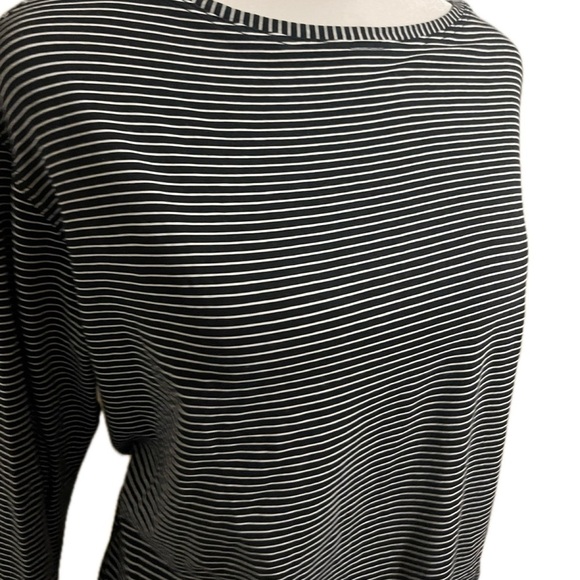 Lululemon Black & White Stripe Long Sleeve Pima Cotton Top – Size 4 - Picture 6 of 8